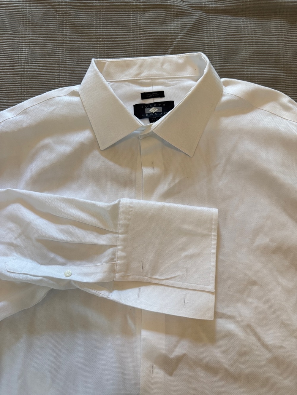 Joseph Abboud Men’s White Tuxedo Shirt – Size 18 | 100% Egyptian Cotton